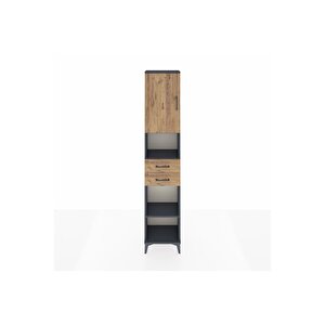 Arges Dolap 4 Raflı 2 Çekmeceli Tek Kapaklı 44x30x221 Antrasit-çam