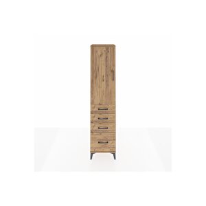 Hyperion Dolap 3 Raflı 4 Çekmeceli Tek Kapaklı 44x44x195 Çam-çam