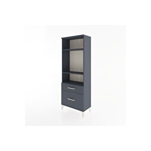 Arges Dolap 3 Raflı 2 Çekmeceli 60x30x163 Antrasit-antrasit