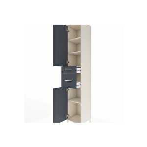 Hyperion Dolap 4 Raflı 2 Çekmeceli 2 Kapaklı 44x44x243 Aytaşı-antrasit