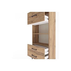 Arges Dolap 2 Raflı 3 Çekmeceli 60x30x134 Çam-çam