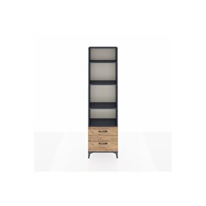 Arges Dolap 4 Raflı 2 Çekmeceli 60x30x221 Antrasit-çam