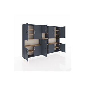 Arges Dolap 14 Raflı 10 Kapaklı 220x30x163 Antrasit-antrasit/çam