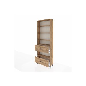 Arges Dolap 5 Raflı 2 Çekmeceli 88x30x243 Çam-çam