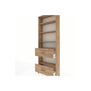 Arges Dolap 5 Raflı 2 Çekmeceli 88x30x243 Çam-çam