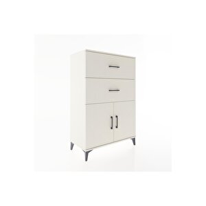 Hyperion Dolap Tek Raflı 2 Çekmeceli 2 Kapaklı 88x44x134 Aytaşı-aytaşı