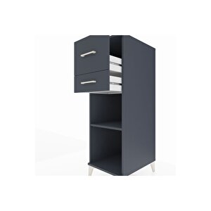 Kronos Dolap Tek Raflı 2 Çekmeceli 44x59x134 Antrasit-antrasit