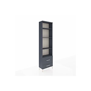 Arges Dolap 4 Raflı 2 Çekmeceli 60x30x221 Antrasit-antrasit