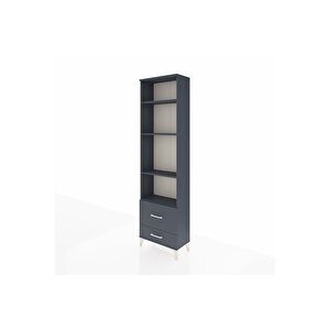 Arges Dolap 4 Raflı 2 Çekmeceli 60x30x221 Antrasit-antrasit