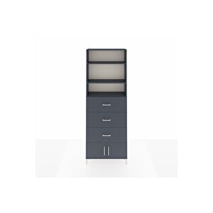 Arges Dolap 3 Raflı 3 Çekmeceli 2 Kapaklı 88x30x243 Antrasit-antrasit