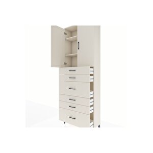 Arges Dolap 3 Raflı 6 Çekmeceli 2 Kapaklı 88x30x243 Aytaşı-aytaşı