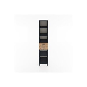 Hyperion Dolap 4 Raflı 2 Çekmeceli 44x44x221 Antrasit-çam