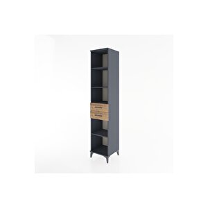Hyperion Dolap 4 Raflı 2 Çekmeceli 44x44x221 Antrasit-çam