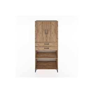 Hyperion Dolap 4 Raflı 2 Çekmeceli 2 Kapaklı 88x44x195 Çam-çam