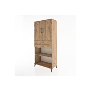 Hyperion Dolap 4 Raflı 2 Çekmeceli 2 Kapaklı 88x44x195 Çam-çam