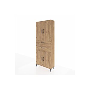 Arges Dolap 4 Raflı 2 Çekmeceli 4 Kapaklı 88x30x221 Çam-çam
