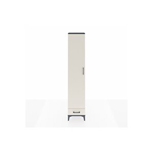 Arges Dolap 3 Raflı Tek Çekmeceli Tek Askılı 44x30x221 Antrasit-aytaşı