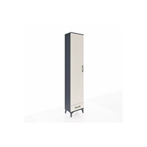 Arges Dolap 3 Raflı Tek Çekmeceli Tek Askılı 44x30x221 Antrasit-aytaşı