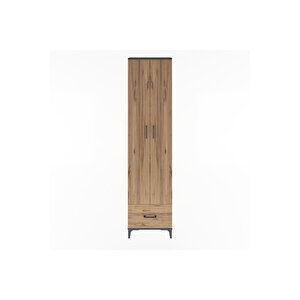 Arges Dolap 5 Raflı Tek Çekmeceli 2 Kapaklı 60x30x243 Antrasit-çam