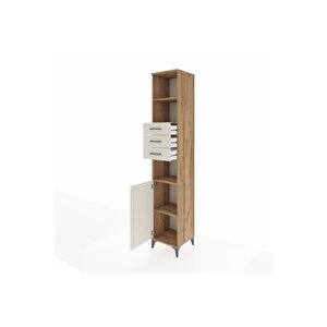 Hyperion Dolap 4 Raflı 3 Çekmeceli Tek Kapaklı 44x44x243 Çam-aytaşı