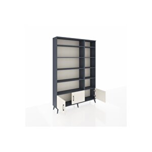 Arges Dolap 10 Raflı 3 Kapaklı 132x30x195 Antrasit-aytaşı/antrasit