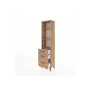 Arges Dolap 3 Raflı 3 Çekmeceli 44x30x182 Çam-çam