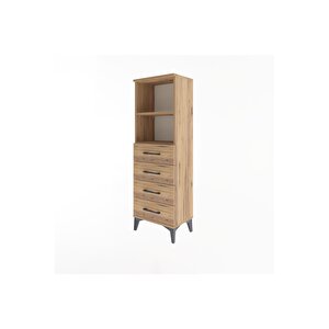 Arges Dolap 2 Raflı 4 Çekmeceli 44x30x134 Çam-çam