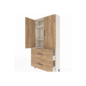 Arges Dolap 3 Raflı 2 Çekmeceli 2 Kapaklı 88x30x182 Aytaşı-çam