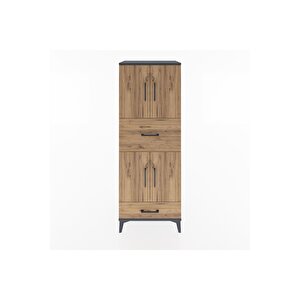 Hyperion Dolap 4 Raflı 2 Çekmeceli 4 Kapaklı 60x44x163 Antrasit-çam