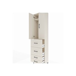 Arges Dolap 2 Raflı 4 Çekmeceli Tek Askılı 60x30x221 Aytaşı-aytaşı