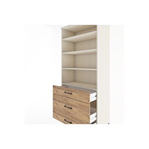 Hyperion Dolap 4 Raflı 3 Çekmeceli 88x44x195 Aytaşı-çam