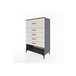 Hyperion Dolap 5 Çekmeceli 88x44x134 Antrasit-aytaşı