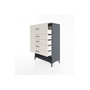 Hyperion Dolap 5 Çekmeceli 88x44x134 Antrasit-aytaşı