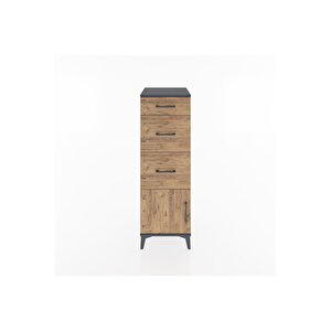 Hyperion Dolap 3 Çekmeceli Tek Kapaklı 44x44x134 Antrasit-çam