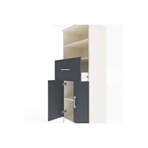 Hyperion Dolap 3 Raflı Tek Çekmeceli 2 Kapaklı 60x44x163 Aytaşı-antrasit