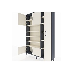 Arges Gardrop 11 Raflı 5 Kapaklı 132x30x195 Antrasit-aytaşı