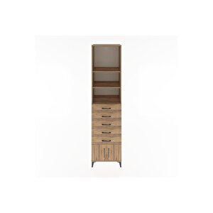 Hyperion Dolap 3 Raflı 5 Çekmeceli 2 Kapaklı 60x44x243 Çam-çam