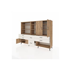 Hyperion Dolap 10 Raflı 6 Çekmeceli 4 Kapaklı 220x44x163 Çam-çam/aytaşı