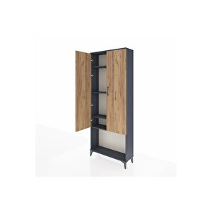 Arges Dolap 4 Raflı 2 Kapaklı 88x30x221 Antrasit-çam