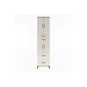 Arges Dolap 5 Raflı 4 Çekmeceli 4 Kapaklı 60x30x243 Çam-aytaşı