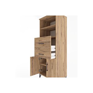 Hyperion Dolap 3 Raflı 2 Çekmeceli 2 Kapaklı 60x44x163 Çam-çam