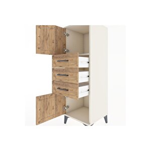 Hyperion Dolap Tek Raflı 3 Çekmeceli 2 Kapaklı 44x44x134 Aytaşı-çam