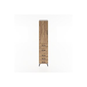 Hyperion Dolap 3 Raflı 5 Çekmeceli Tek Kapaklı 44x44x221 Aytaşı-çam