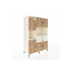 Kronos Dolap 8 Raflı 2 Çekmeceli 6 Kapaklı 132x59x195 Aytaşı-çam/aytaşı