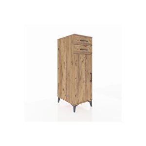 Kronos Dolap 2 Raflı 2 Çekmeceli Tek Kapaklı 44x59x134 Çam-çam