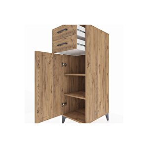 Kronos Dolap 2 Raflı 2 Çekmeceli Tek Kapaklı 44x59x134 Çam-çam