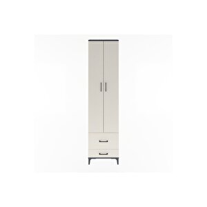 Arges Dolap 4 Raflı 2 Çekmeceli 2 Kapaklı 60x30x243 Antrasit-aytaşı