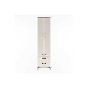 Arges Dolap 4 Raflı 3 Çekmeceli 2 Kapaklı 60x30x243 Antrasit-aytaşı