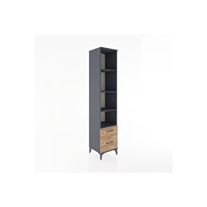 Hyperion Dolap 4 Raflı 2 Çekmeceli 44x44x221 Antrasit-çam