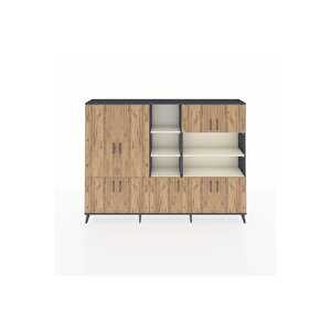 Arges Dolap 14 Raflı 9 Kapaklı 220x30x163 Antrasit-çam/aytaşı